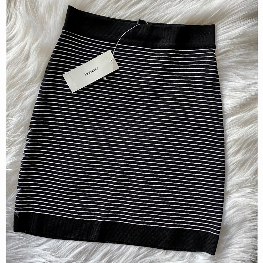 Bebe Striped Mini Skirt